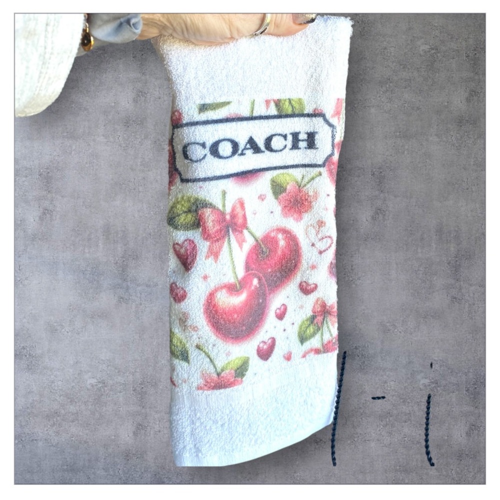 Hand crafted designer Cherry Print kitchen Towel NEW - Picture 7 of 7